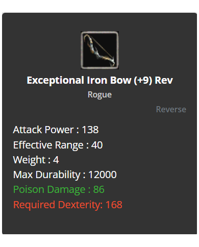 rep +9 exp iron bow