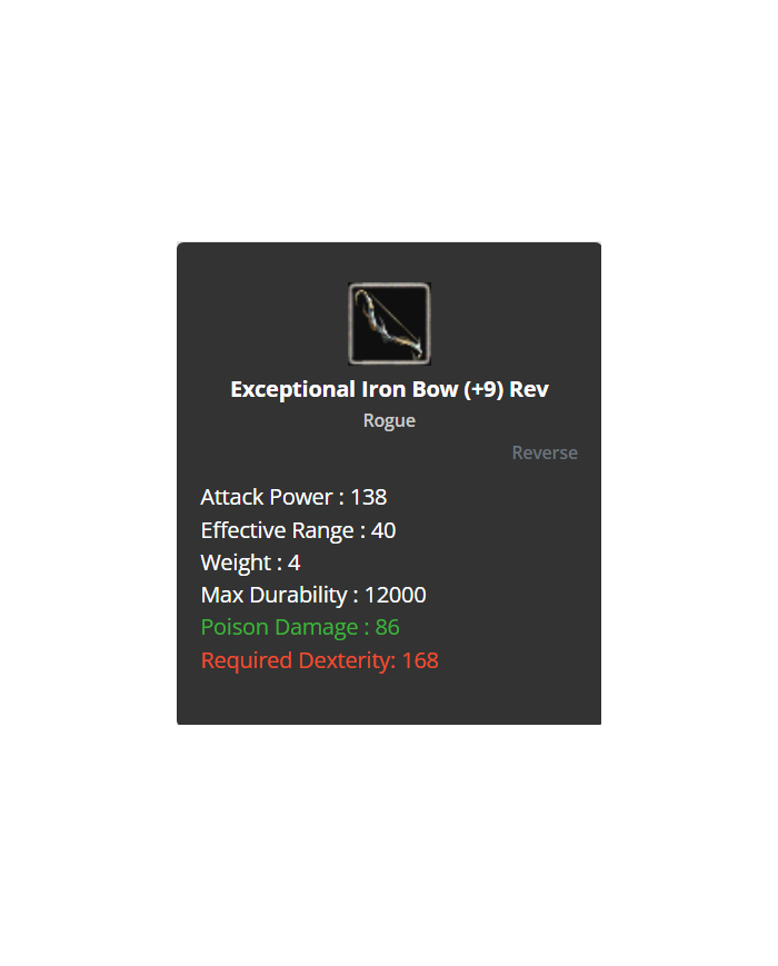 rep +9 exp iron bow