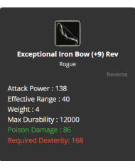 rep +9 exp iron bow
