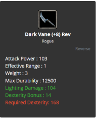 dark vane +8 rebirt