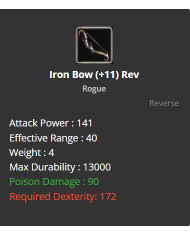 iron bow +9 chitin set +9 draki s.a İmir  elf belt 2 