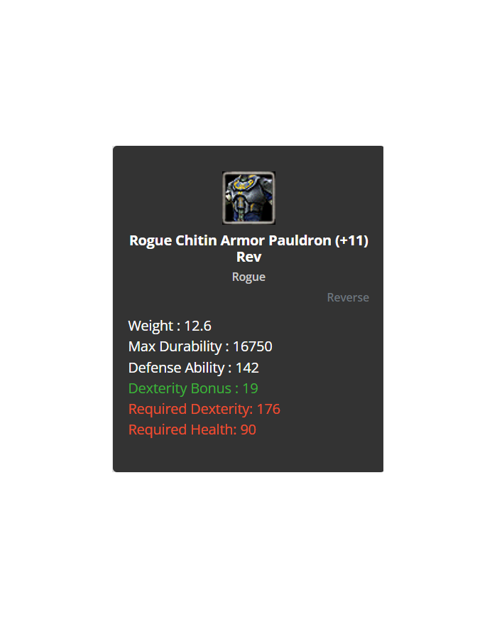 iron bow +9 chitin set +9 draki s.a İmir  elf belt 2 