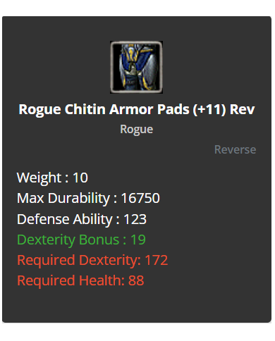 iron bow +9 chitin set +9 draki s.a İmir  elf belt 2 