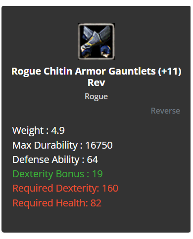 iron bow +9 chitin set +9 draki s.a İmir  elf belt 2 
