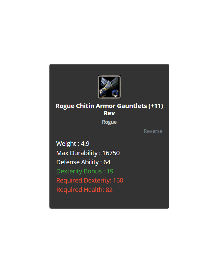 iron bow +9 chitin set +9 draki s.a İmir  elf belt 2 
