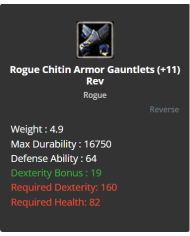 iron bow +9 chitin set +9 draki s.a İmir  elf belt 2 