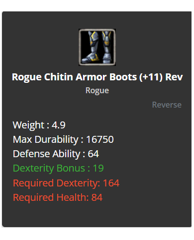 iron bow +9 chitin set +9 draki s.a İmir  elf belt 2 