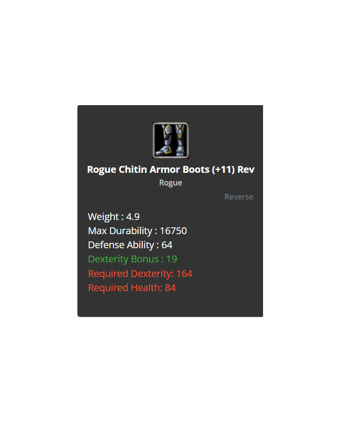 iron bow +9 chitin set +9 draki s.a İmir  elf belt 2 