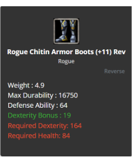 iron bow +9 chitin set +9 draki s.a İmir  elf belt 2 